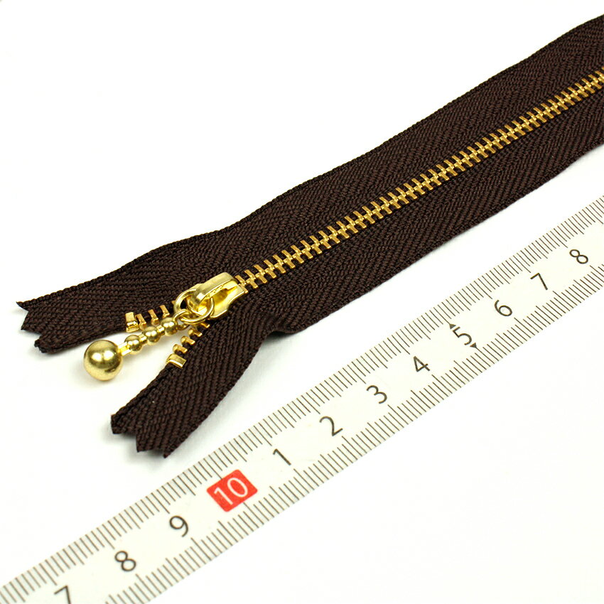 YKK 玉付きファスナー 20cm メタルゴールド 3MGC-20 G | 手作り クラフト 材料 チ...