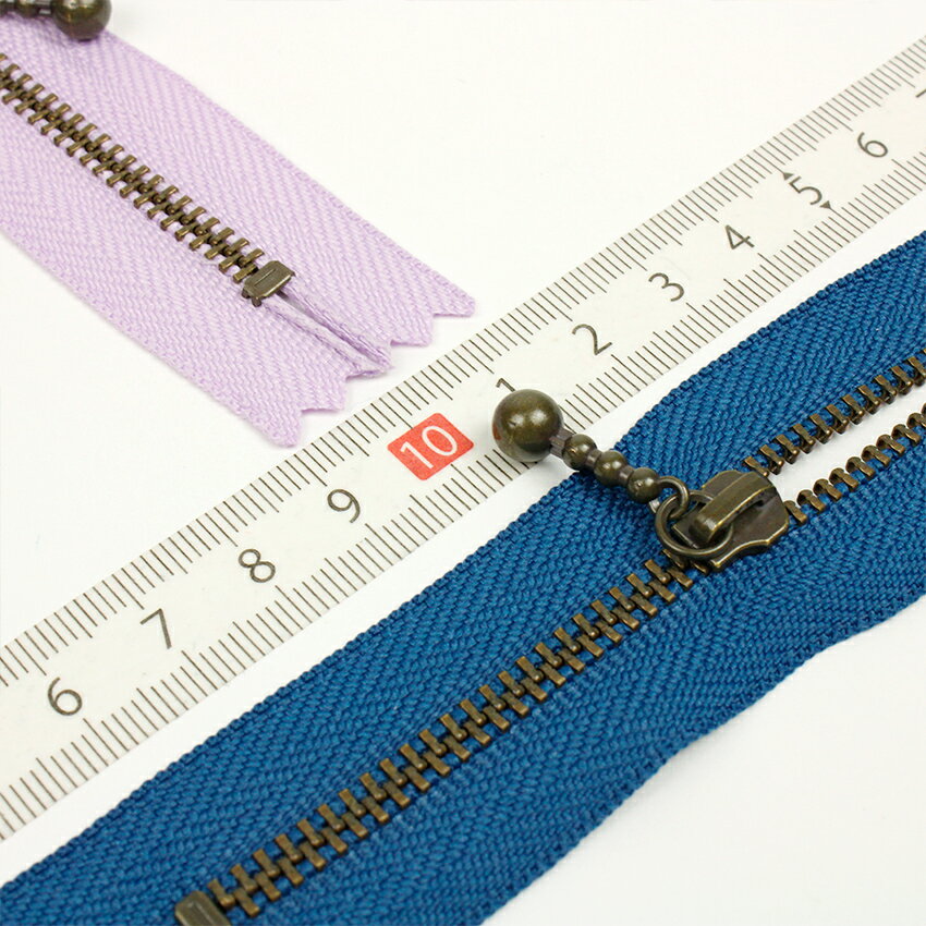 YKK 玉付きファスナー 14cm メタルアンティークゴールド 3GKB-14 AG | 手作り クラ...