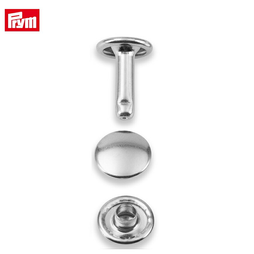 Prym プリム 両面カシメ 直径9.0mm シルバー 12組 厚さ6-9mm用 403172 | パーツ 材料 用品 手芸 クラフト 手作り 裁縫 ハンドメイド
