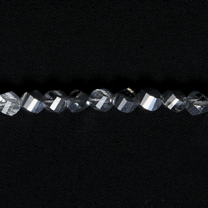 【在庫限り】ガラスビーズ マシンカット シルバーシェイド8mm 連12個入り