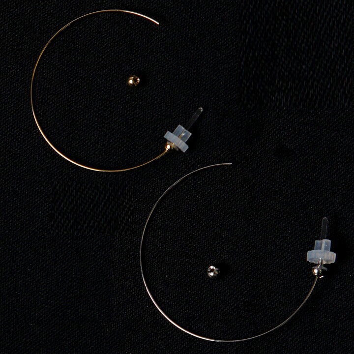 【在庫限り】フープピアス 樹脂 35mm ロジウムカラー