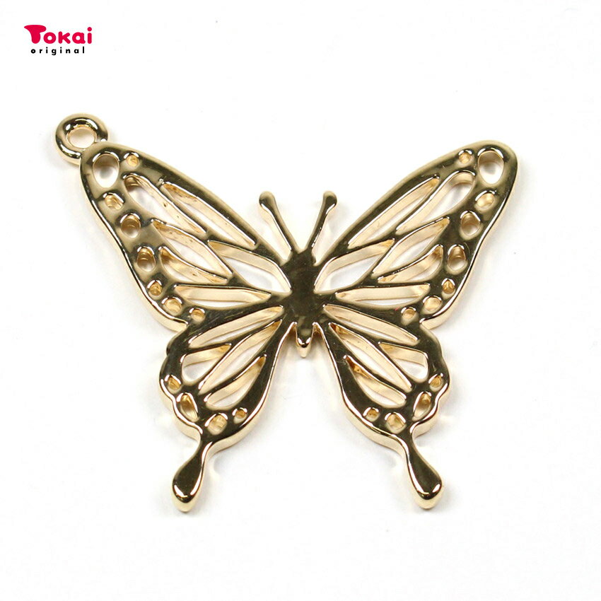 メタルフレーム 蝶(正面) ゴールド 1ヶ | 和風メタルフレーム 節分 和風レジンフレーム パーツ チャー..