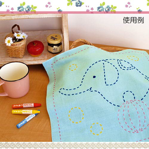 刺繍 刺しゅうキット オリムパス 刺し子 らくらく「刺し子花ふきん」 くま(白） 【メール便可】| 刺繍キット 初心者 キット 刺子 手芸キット 手作り 刺繍セット 手芸セット ハンドメイド ししゅう 手作りキット 簡単 布巾 shugale-10020848 手芸材料の通信販売 シュゲール サンプル画像2