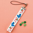 刺繍 刺しゅうキット オリムパス ストラップ モチーフ ストラップししゅうキット ロングタイプ トリとお花 【メール便可】| 刺繍キット 初心者 キット 手芸キ...