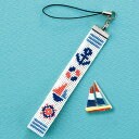 刺繍 刺しゅうキット オリムパス ストラップ モチーフ ストラップししゅうキット ロングタイプ マリン 【メール便可】| 刺繍キット 初心者 キット 手芸キット 手作り 刺繍セット 手芸セット ハンドメイド 手作りキット 簡単