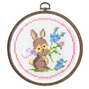 刺繍 刺しゅうキット オリムパス おしゃれフープ 森のかわいいなかまたち ウサギとお花 【メール便可】| 刺繍キット 初心者 キット 手芸キット 手作り 刺繍セ...