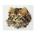 刺繍キット Thea GOUVERNEUR 930 アイーダ Long-haired Cat Brown 茶ネコ 猫 クロスステッチ キット