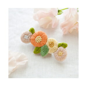 刺繍 キット piece K.omonoさんの刺しゅうアクセサリーキット fioret hair accessory orange