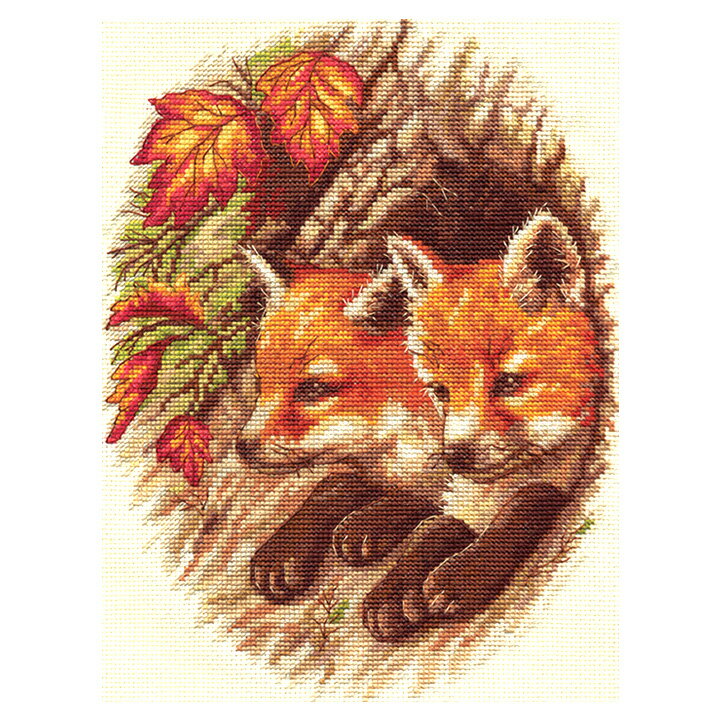 刺繍 KILART Fox Cubs （子ぎつね）｜クロスステッチ 刺繍キット アニマル きつね キツネ かわいい
