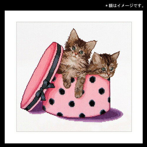 刺繍 刺しゅう 輸入キット Thea GOUVERNEUR Kittens in Hat Box 734