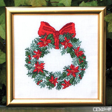 刺繍 刺しゅう 輸入キット O.O.E. Christmas Wreath ポインセチア 【メール便可】刺繍 キット