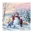 刺繍 ルーカス Merry Christmas メリークリスマス B2358｜クロスマスの景色 アンカー刺しゅう糸使用 キット