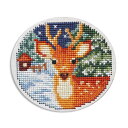 刺繍 RTO ウッデンクロスステッチキット クリスマス トナカイ |木製 オーナメント マグネット バンビ 鹿 EHW039