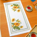 刺繍キット クロスステッチ キット オリムパス オノエ・メグミ 美しい花たち テーブルセンター サンフラワー | オノエメグミ クロスステッチキット
