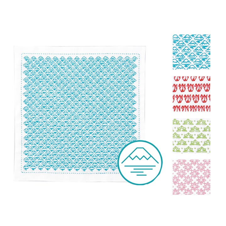 刺繍 一目刺しの花ふきん キット 折り紙 全4柄｜SK-397・398・399・400 刺し子キット ふきん 折り紙のサムネイル