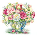 ◎注目輸入刺繍!◎ 輸入刺繍キット PANNA Luxury Peonies 豪華なピオニー ラグジュアリー |C-7063 花束 プレゼント