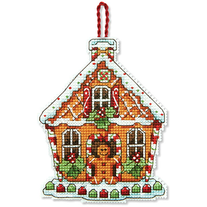 ◎刺しゅうPUSH！◎刺繍 輸入キット Dimensions クリスマスオーナメントキット Gingerbread House Ornament 【メール便可】