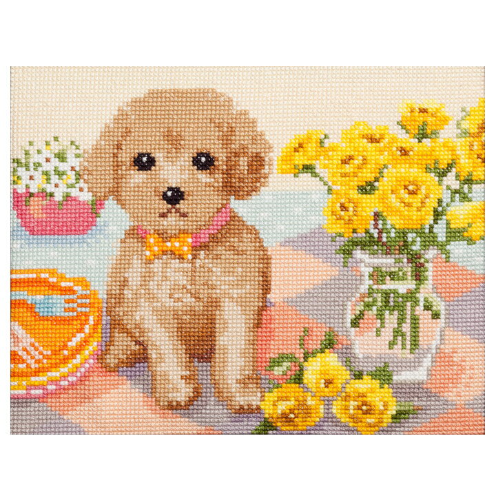 刺繍 キット COSMO（ルシアン） Dog & Flower トイプードル