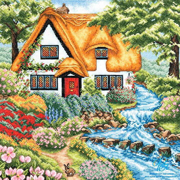 刺繍 刺しゅう 輸入キット Anchor Cottage Stream｜輸入キット クロスステッチキット