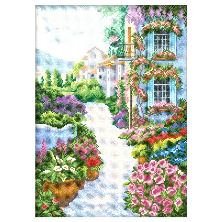 ◎注目輸入刺繍！◎ 刺繍 RTO BLOOMING TOWN （花咲く町）｜色とりどりの花 街 クロスステッチ