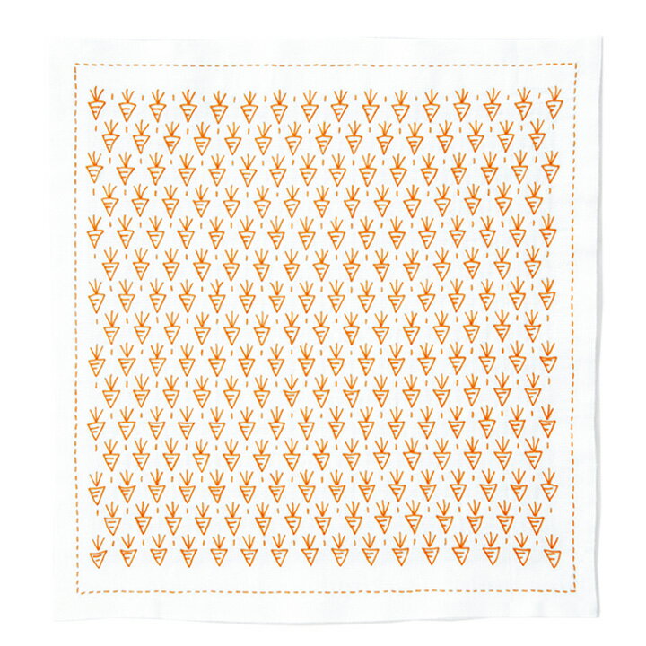 刺し子キット オリムパス 一目刺しの花ふきん ほんわか ニンジン｜SK-405 かわいい にんじんさん ふき..