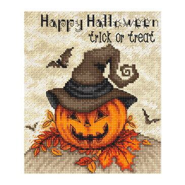 ◎注目輸入刺繍！◎輸入 刺繍キット LETISTITCH Trick or treat お菓子をくれないといたずらするよ｜956 刺しゅうキット クロスステッチ ハロウィン