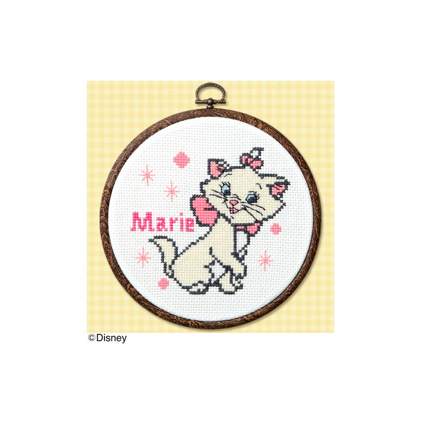 刺繍 刺しゅうキット オリムパス Disney フープ マリー 専用フープ付き 7322 | 刺しゅう キット ディズニー マリー 刺繍キット ねこ マリーちゃん