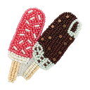 Harapeko BROOCH アイスキャンディー HCA20//4 ビーズ刺しゅう ブローチキット MIYUKI はらぺこブローチキット Ice pop 棒アイス ビーズ刺繍 キット 菓子 スイーツ ビーズブローチキット 図案印刷済み ミユキ