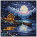 刺繍 輸入キット クロスステッチ Luca-S(ルーカス)SPRING NIGHT B701 | 風景 背景 夜景 花 フラワー 輸入刺繍 輸入キット 輸入刺しゅう
