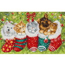 刺繍 輸入キット LETISTITCH Dogs and Cats in Stockings L9940