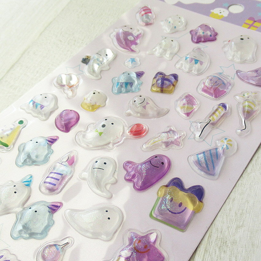 ぷくりんシール | 3Dシール 立体 ぷっくり 可愛い デコシール DIY用 手帳用 贈り物...