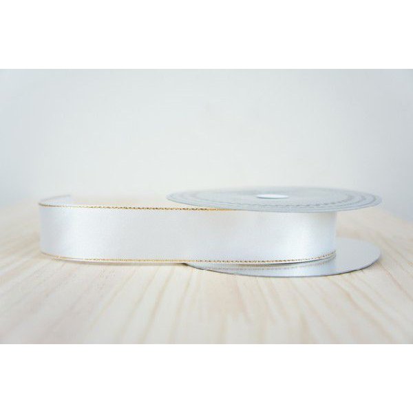 マラソン期間中2点でP5倍3点10倍!サイドメタリックサテン リボン24mm 1反15m カラー1　2900　(取り寄せ品)　(メール便不可)