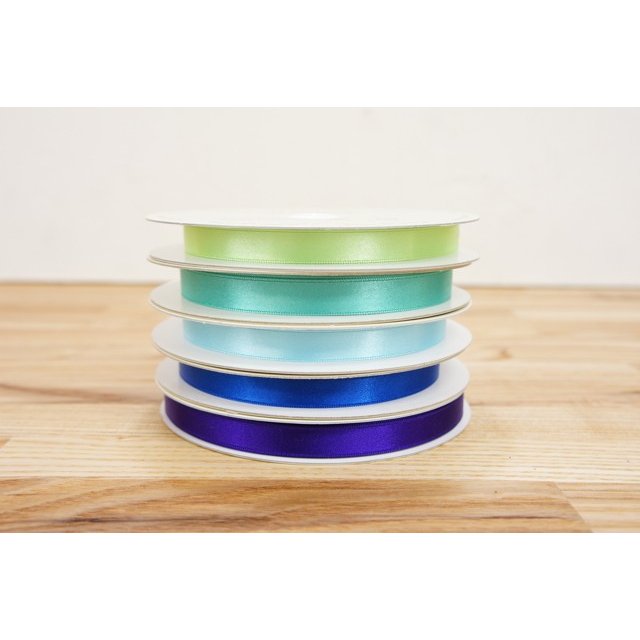 モアシルクWサテン リボン 9mm 1反 青系統色　9000　(取り寄せ品)　(メール便可)