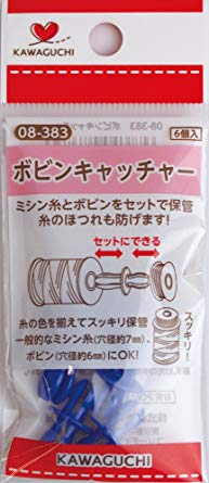 マラソン期間中 2点でP5倍 3点10倍!ボビンとミシン糸をセットで保管　ボビンキャッチャー　6個入　08-383　(メール便可)