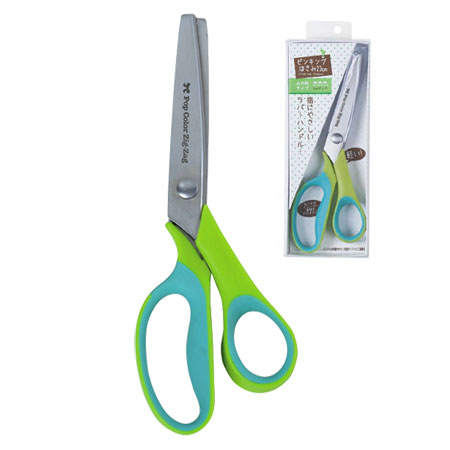 ピンキングはさみ 23cm・5mmピッチ(ライムグリーン)　8211　(取り寄せ品)　(メール便可)