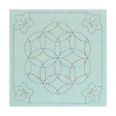 オリムパス 刺し子キット 花ふきん桔梗と花刺し 刺し子245(浅葱) (取り寄せ品) (メール便可)