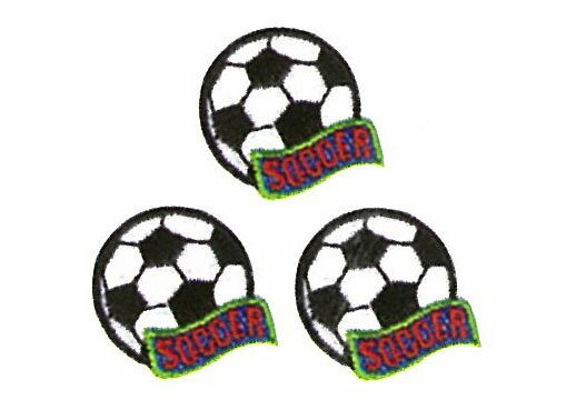 ●アイロン接着ワッペン　サッカーボール SOCCER BALL　MF350-17428　(メール便可)