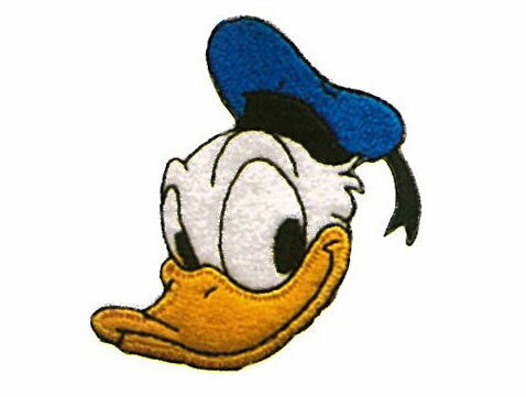 ●ドナルドダック ディズニー キャラクター ワッペン ミッキーとなかまたち ドナルドの顔 アイロンでつけられる Disney Series　DI400-DI33　(メール便可)　夏休み 手づくり
