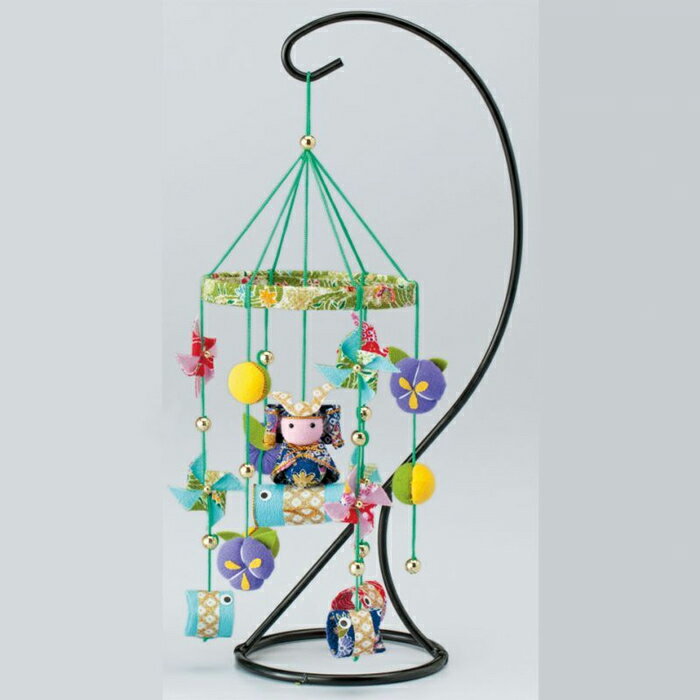 パナミ 手芸キット ちりめん細工 つるしかざりの端午の節句(緑) 綿付き 豪華な輪かざり LH-409 (取り寄せ品) (メール便可)