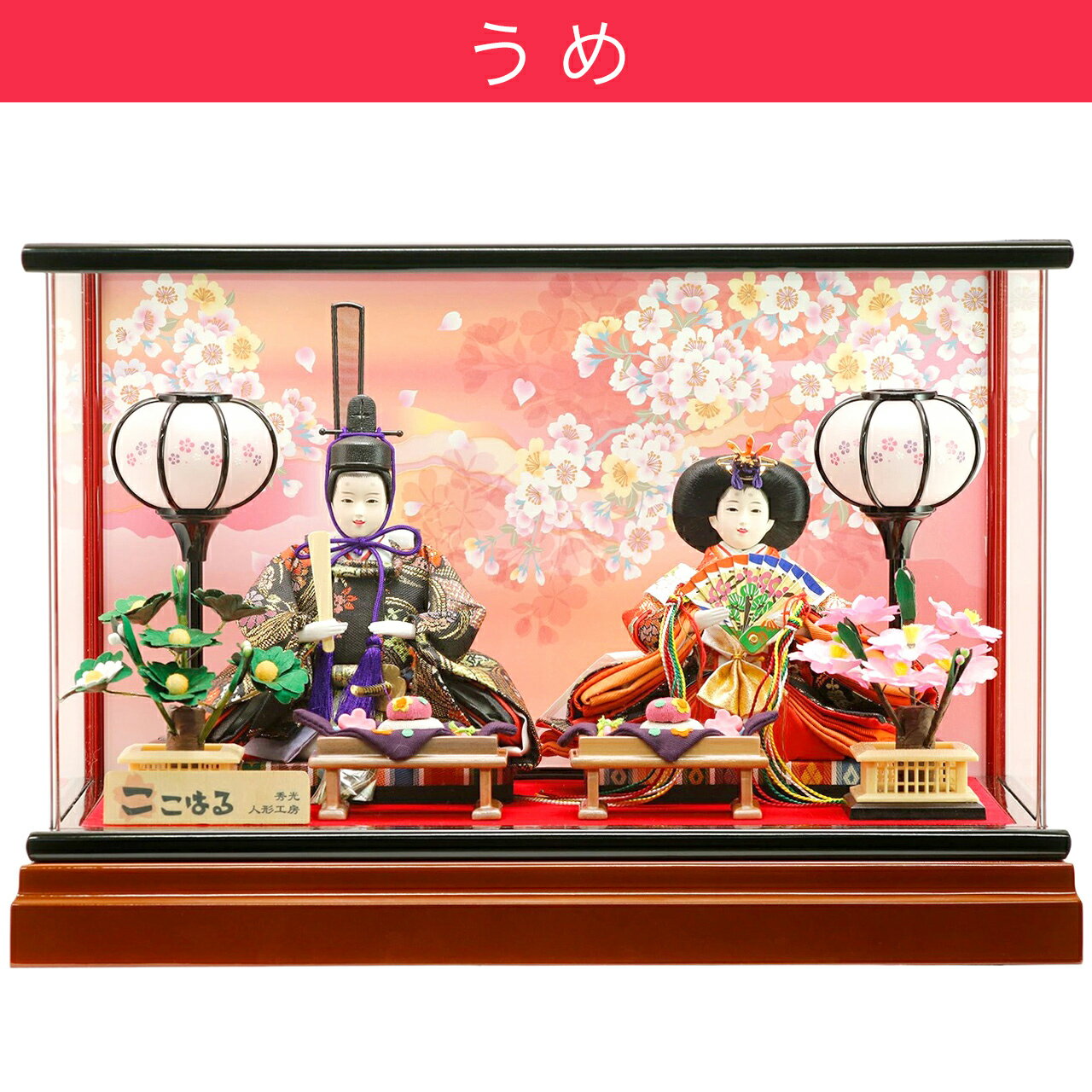 雛人形 ひな人形 お雛様 おひなさま コンパクト ミニ 初節句 かわいい ひなまつり 雛祭り 送料無料 ケース 親王飾り 二人 2人 アクリル 選べる 2025年 新作 秀光 限定品 買得 お得 人気 P83310