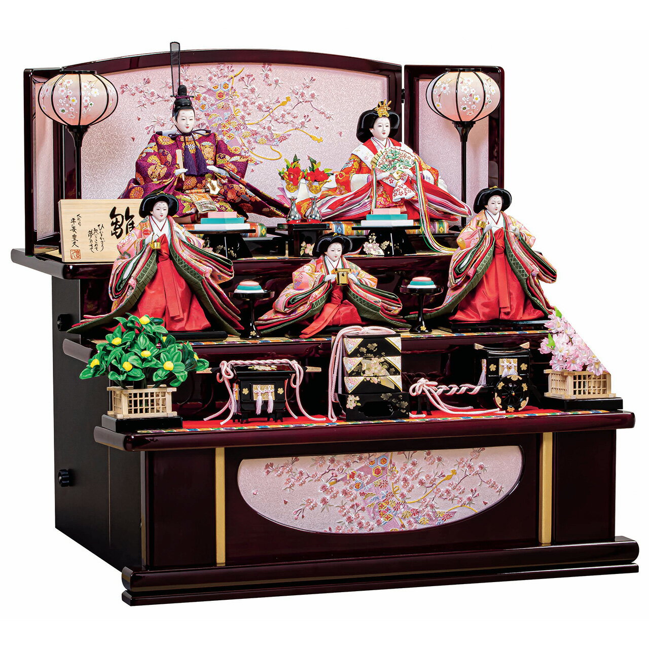 雛人形 ひな人形 お雛様 おひなさま かわいい 手作り 2025年 新作 秀光 限定品 送料無料 コンパクト ミニ 初節句 ひな祭り 段 3段 五人 5人 買得...