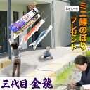 鯉のぼり こいのぼり ロープ張るだけ 矢車付 簡単設置 スタンド不要 省スペース 駐車場 ガレージ 移動らくらく コンパクト ガーランド 庭デコ にわデコ にわ鯉 庭鯉 染無し 名前染 家紋染 三代目金龍 昇龍 1.3m 1.5m ミニ 目玉商品 C8021