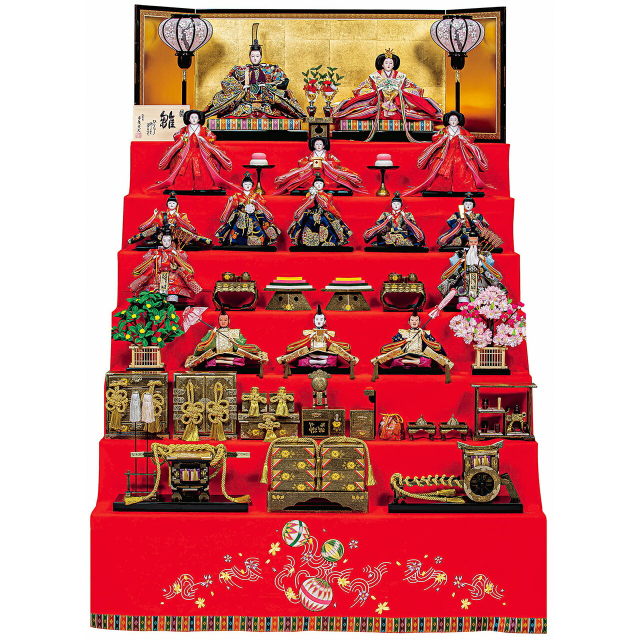 雛人形 ひな人形 お雛様 おひなさま かわいい 手作り 2025年 新作 秀光 限定品 送料無料 初節句 ひな祭り 段 7段 七段 十五人 15人 毛氈 買得 ...