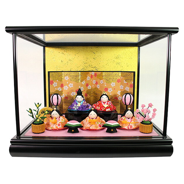 雛人形 ひな人形 お雛様 おひなさま コンパクト ミニ 名前旗 初節句 かわいい ひなまつり 雛祭り送料無料 ケース飾り ちりめん五人 5人小さい2025年 新...