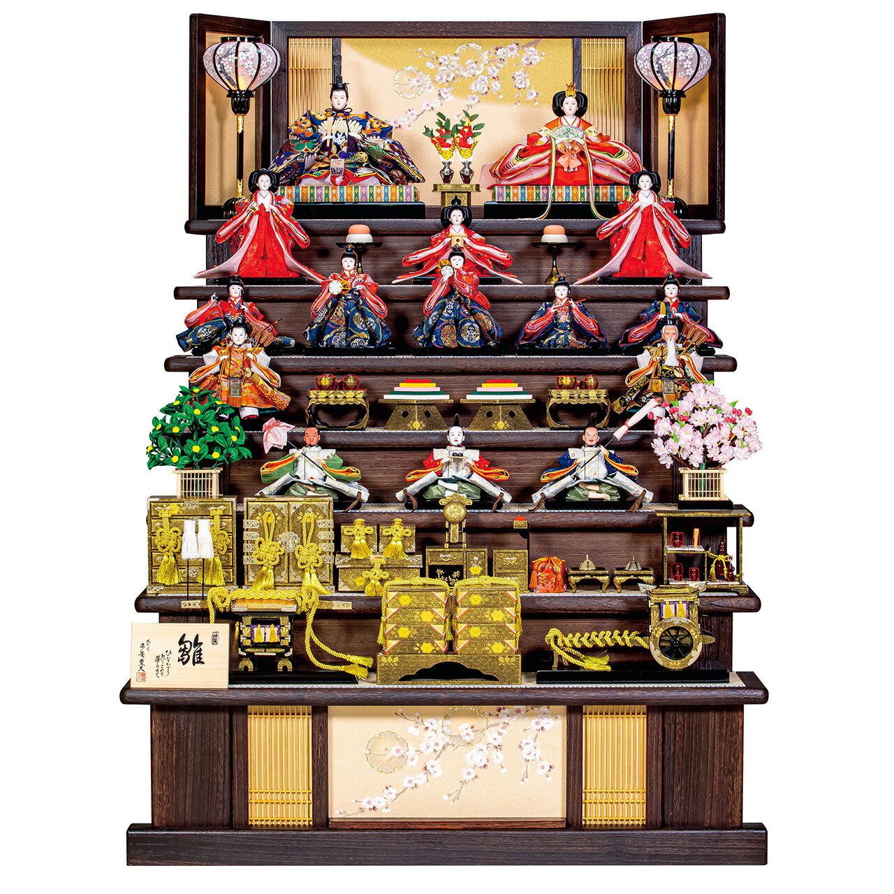 雛人形 ひな人形 お雛様 おひなさま かわいい 手作り 2025年 新作 秀光 限定品 送料無料 コンパクト ミニ 初節句 ひな祭り 段 7段 十五人 15人 ...