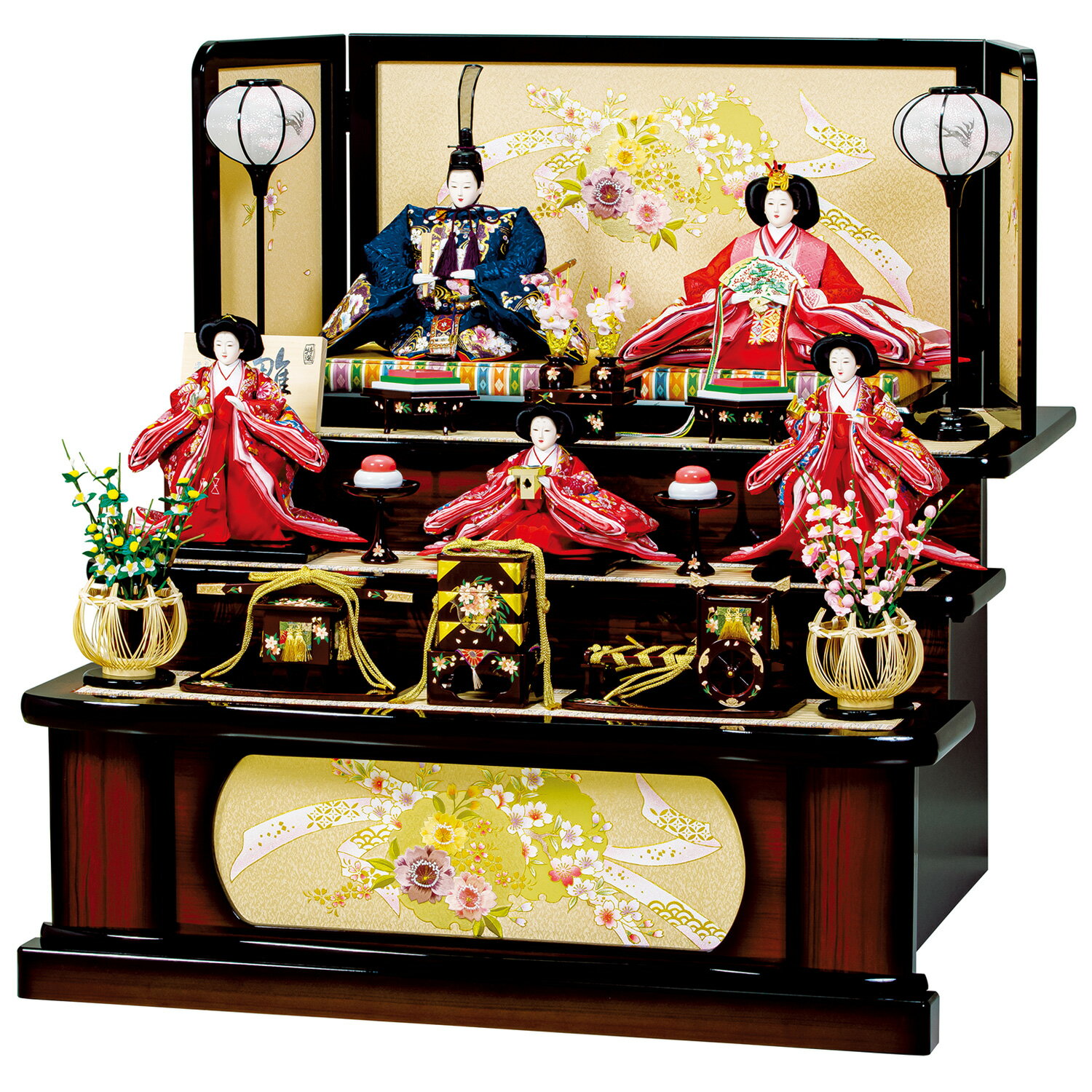 雛人形 コンパクト ひな人形 お雛様 おひなさま かわいい 手作り 2025年 新作 秀光 限定品 送料無料 ミニ 初節句 ひな祭り 段 3段 五人 5人 買得...