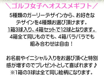 名入れ オリジナル ガーリー ゴルフボール 12球セット【ゴルフ女子 レディース ゴルフ ゴルフグッズ 1ダース バースデー おすすめ ギフト 誕生日 プレゼント 人気 可愛い かわいい おしゃれ オシャレ イニシャル 贈り物 ラッピング 女性 20代 30代 40代 50代 クリスマス】