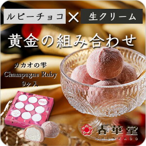 【春華堂公式】カカオの雫 Champagne Ruby｜バレンタイン ホワイトデー プチギフトお菓子 洋菓子 スイーツ ルビーチョコレート ルビーチョコ チョコレート菓子 生クリーム ガナッシュ バレンタインデー 土産 お土産 手土産 ギフト 贈り物 冷凍便 人気