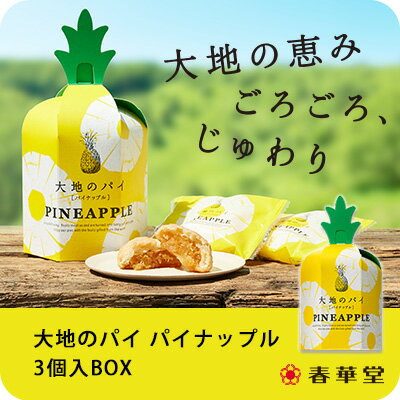【春華堂公式】大地のパイ パイナップル 3個入BOX/パイナップル お菓子 焼き菓子 お中元 夏ギフト プチギフト　洋菓子 個包装 お礼 かわいい　スイーツ ギフト 手土産 挨拶 静岡 静岡土産 お土産 小分け ギフト 熨斗 ギフト対応 常温便