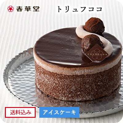 〈送料込み〉【春華堂公式】アイスケーキ(トリュフココ)／濃厚なチョコレートをリッチに使った大人のアイスケーキ｜アイス クリスマス バレンタインデー ホワイトデー 入学 卒業 4号 誕生日 バースデー アイスクリームケーキ チョコ チョコレート トリュフココ 冷凍便 記念日